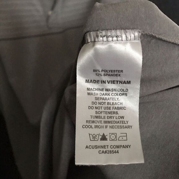 FootJoy FJ Polo Shirt Grey White Stripe Top Half Short Sleeve Large Golf - Picture 4 of 10